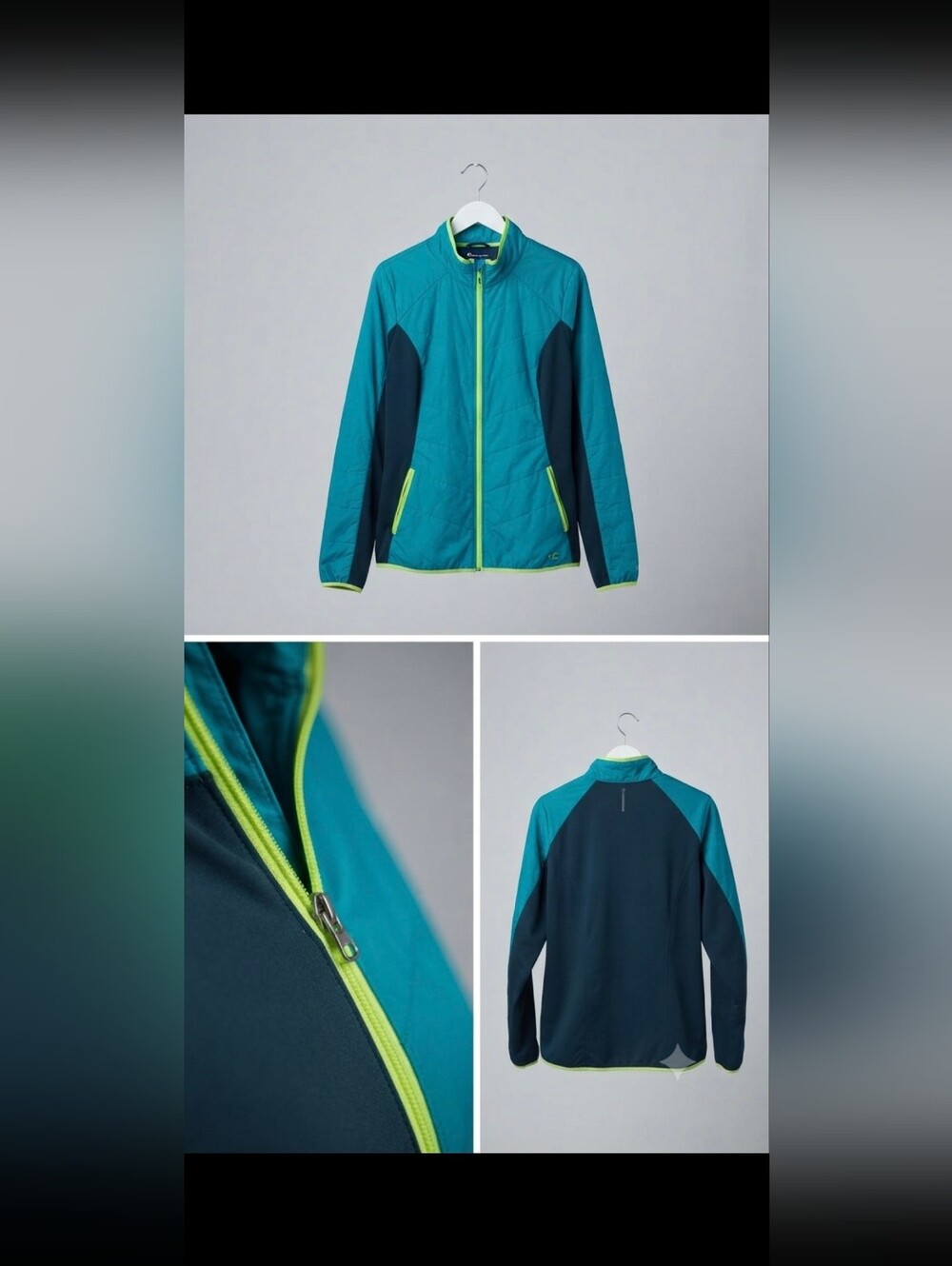 Woman's Teal & Navy Lightweight Zip Jacket - Brand